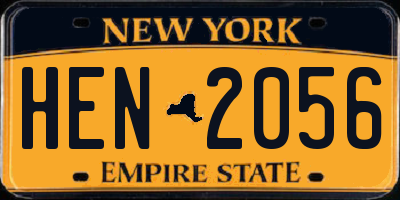 NY license plate HEN2056