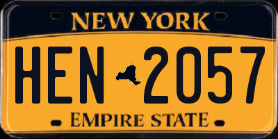 NY license plate HEN2057