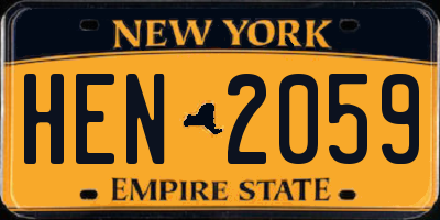 NY license plate HEN2059