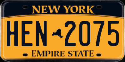 NY license plate HEN2075
