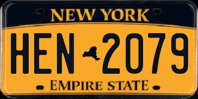NY license plate HEN2079