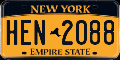 NY license plate HEN2088