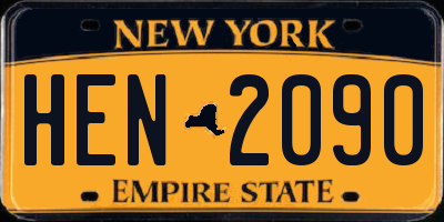 NY license plate HEN2090