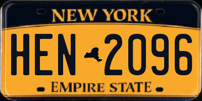 NY license plate HEN2096