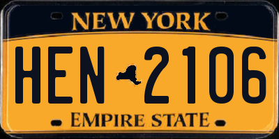 NY license plate HEN2106