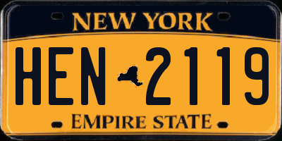 NY license plate HEN2119