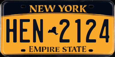 NY license plate HEN2124
