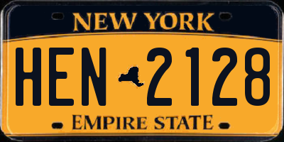 NY license plate HEN2128