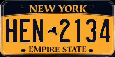 NY license plate HEN2134