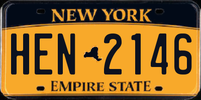 NY license plate HEN2146
