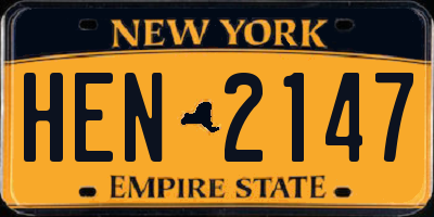 NY license plate HEN2147
