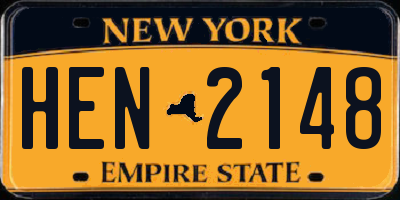 NY license plate HEN2148