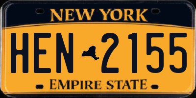 NY license plate HEN2155