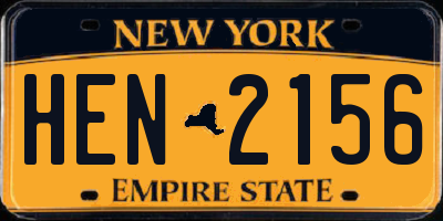 NY license plate HEN2156