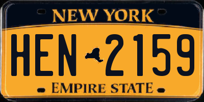 NY license plate HEN2159