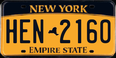 NY license plate HEN2160
