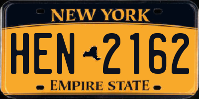 NY license plate HEN2162