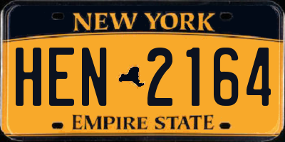 NY license plate HEN2164