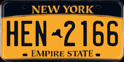 NY license plate HEN2166