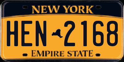 NY license plate HEN2168