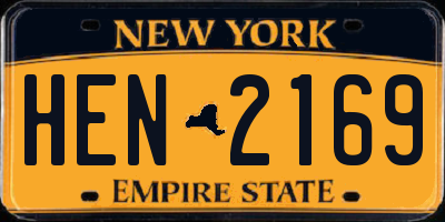 NY license plate HEN2169