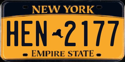 NY license plate HEN2177