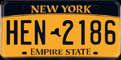 NY license plate HEN2186