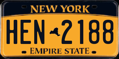NY license plate HEN2188