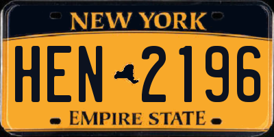 NY license plate HEN2196