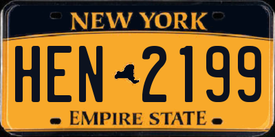 NY license plate HEN2199