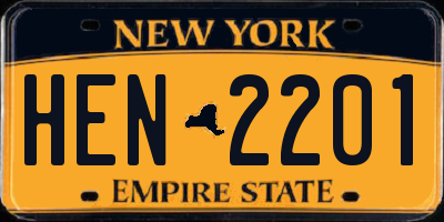 NY license plate HEN2201