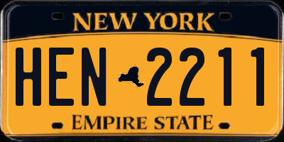 NY license plate HEN2211