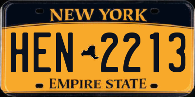 NY license plate HEN2213