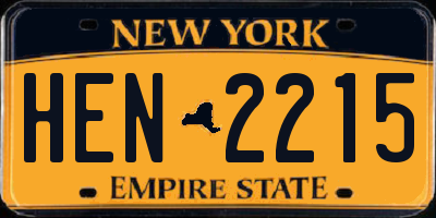 NY license plate HEN2215