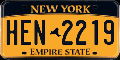 NY license plate HEN2219