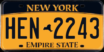 NY license plate HEN2243