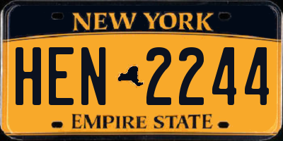 NY license plate HEN2244