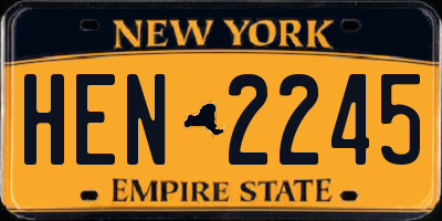 NY license plate HEN2245