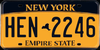 NY license plate HEN2246