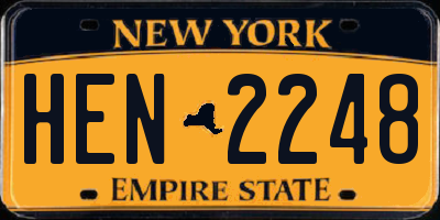 NY license plate HEN2248