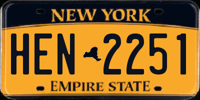 NY license plate HEN2251