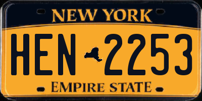 NY license plate HEN2253