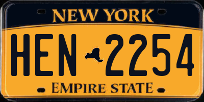 NY license plate HEN2254