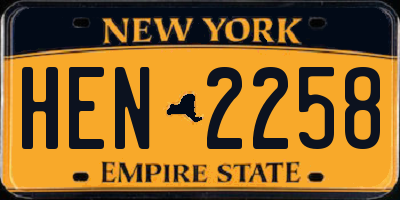 NY license plate HEN2258