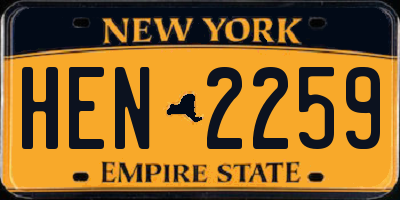 NY license plate HEN2259