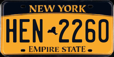 NY license plate HEN2260