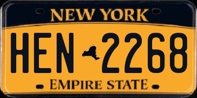 NY license plate HEN2268