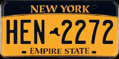 NY license plate HEN2272