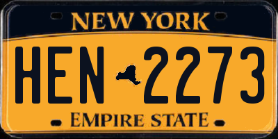 NY license plate HEN2273