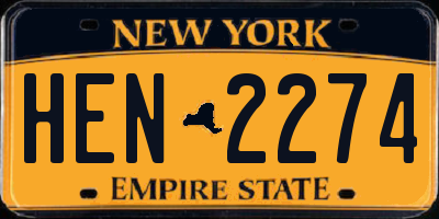 NY license plate HEN2274